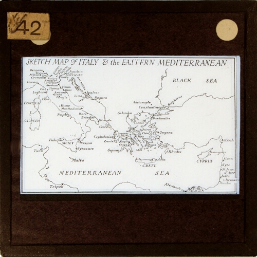 Sketch Map of Italy and the Eastern Mediterranean