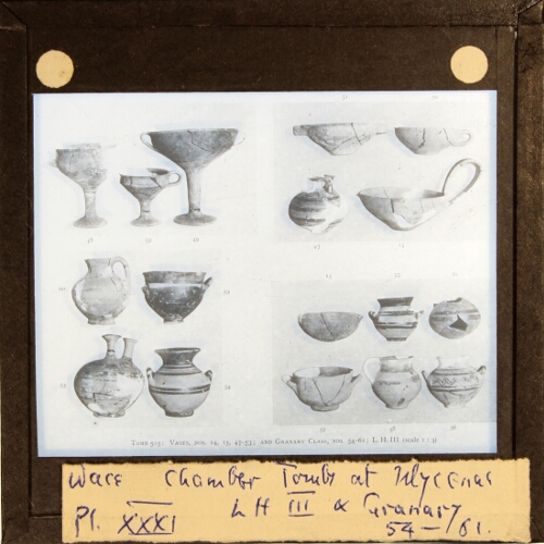 Wace, Chamber Tombs at Mycenae, Pl. XXXI -- Vases and granary class