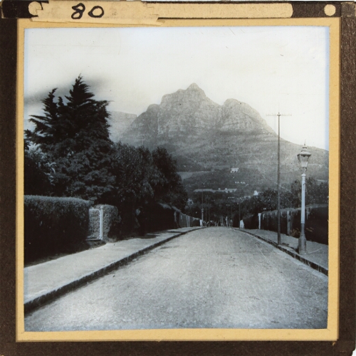 Mountain seen from street in Cape Town