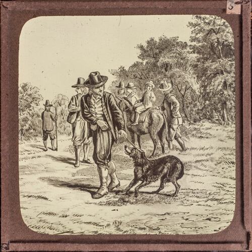 William taken by his six brothers into the wood, and dog Caesar tied up