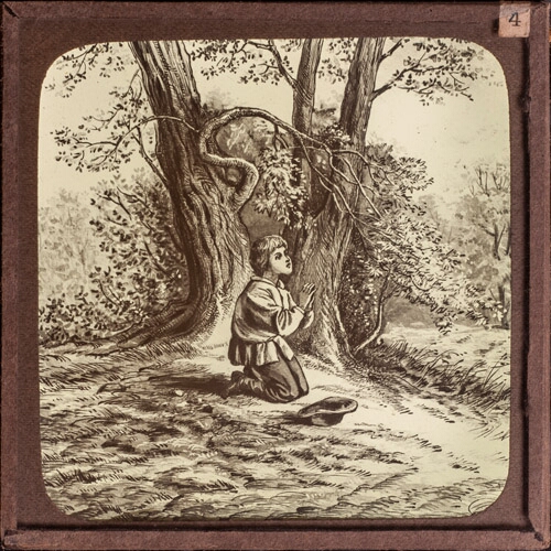 Little William lost -- praying in the wood