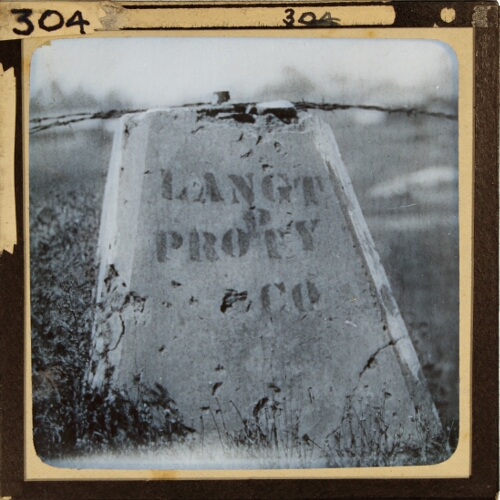 Boundary stone marked 'Langt Propty Co'