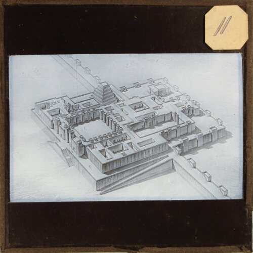 Drawing of temple or palace building complex