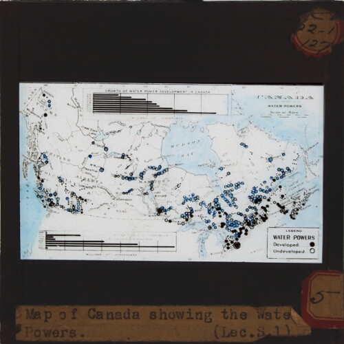 Map of Canada showing the Water Powers