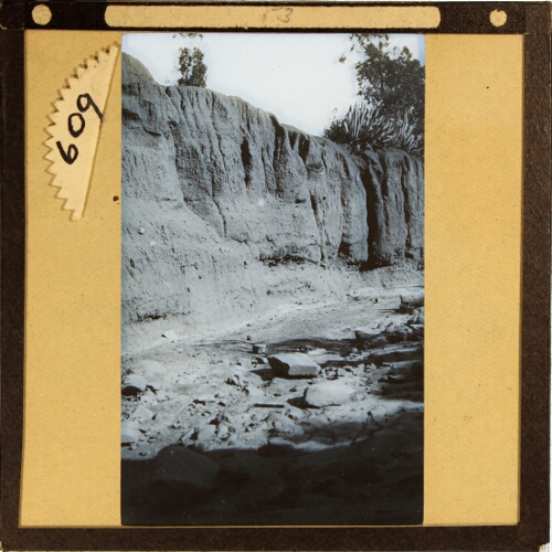 Escarpment and stones in unidentified location