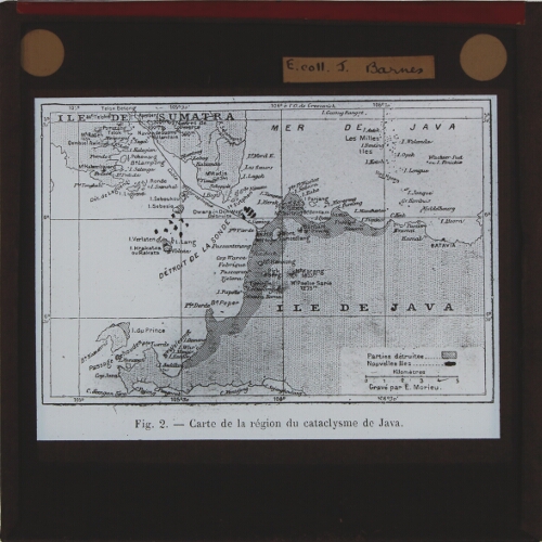Carte de la région du cataclysme de Java