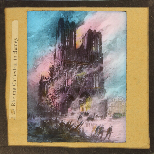 Rheims Cathedral in flames