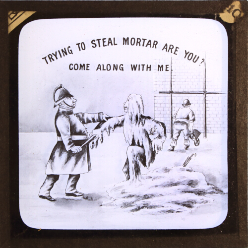 Trying to steal mortar are you? Come along with me