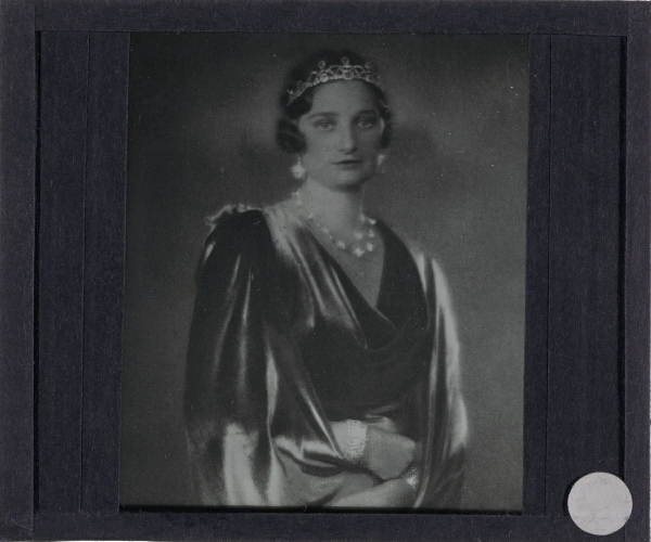 Unidentified woman wearing tiara – secondary view of slide