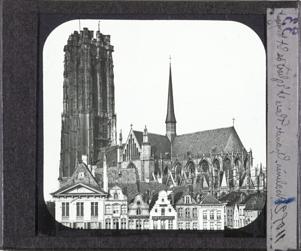 Malines. Grand Place et Eglise de St Rombaut – secondary view of slide