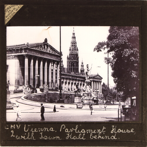 Vienna. Parliament House, with Town Hall behind