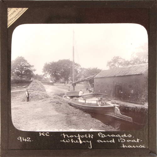 Norfolk Broads. Wherry and Boat-house