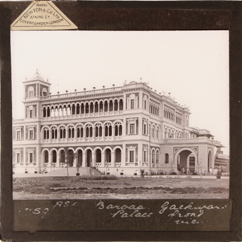 Baroda, Gaekwar's Palace, front view.  MV114