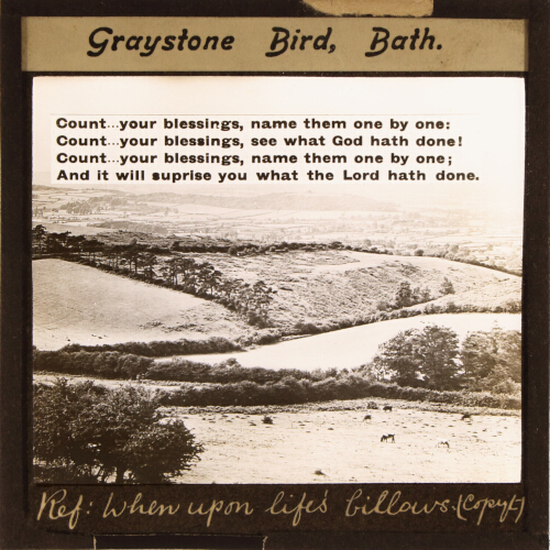 Refrain: Count your blessings, name them one by one