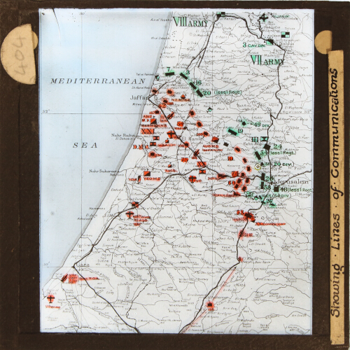 Advance into Judea showing lines of communications