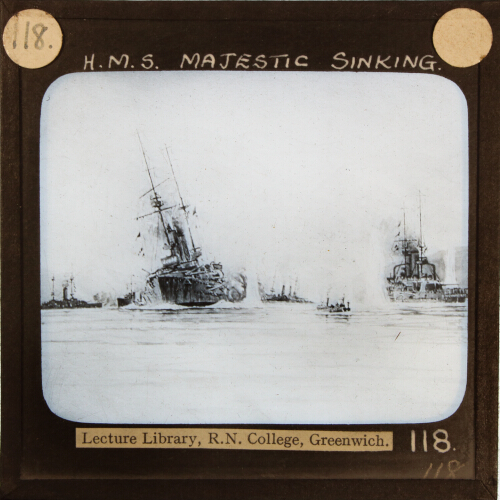 H.M.S. Majestic sinking
