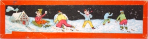 [Five children playing in snow]