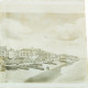 [Unidentified seaside town with boats drawn up on beach]