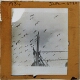 [Unidentified seabirds in flight with mast of ship]