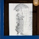 [Cartoon sketch of priest holding umbrella]