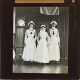 [Three nurses standing in hallway of Alderley Park]