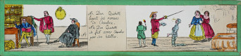 Don Quichotte lisant ses romans de Chevalrie / Don Quichotte se fait armer Chevalier par son hotellier