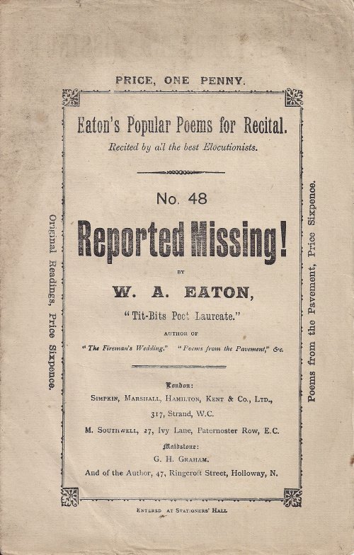 Eaton, Reported missing!